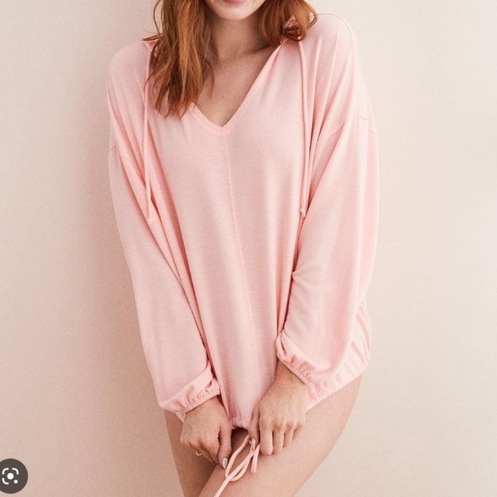 Aerie Drapey Hoodie - Light Pink